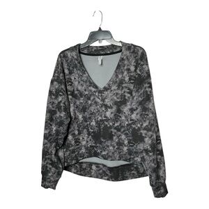 Fabletics Gray and Black Graphic Hoodie